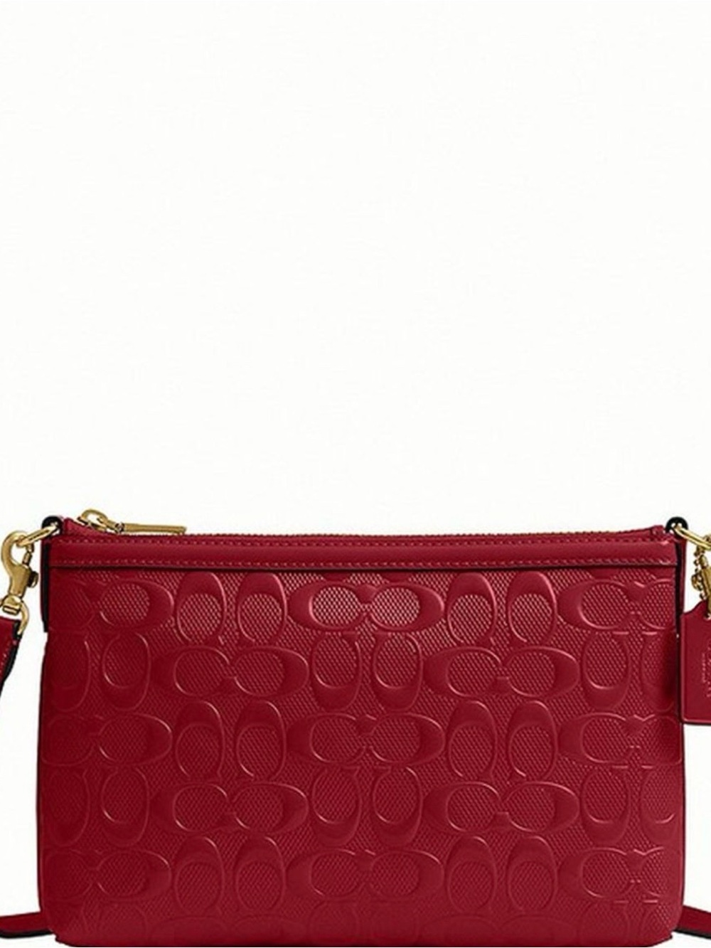 Coach Legacy Red Patent Embossed Signature Crossbody Bag